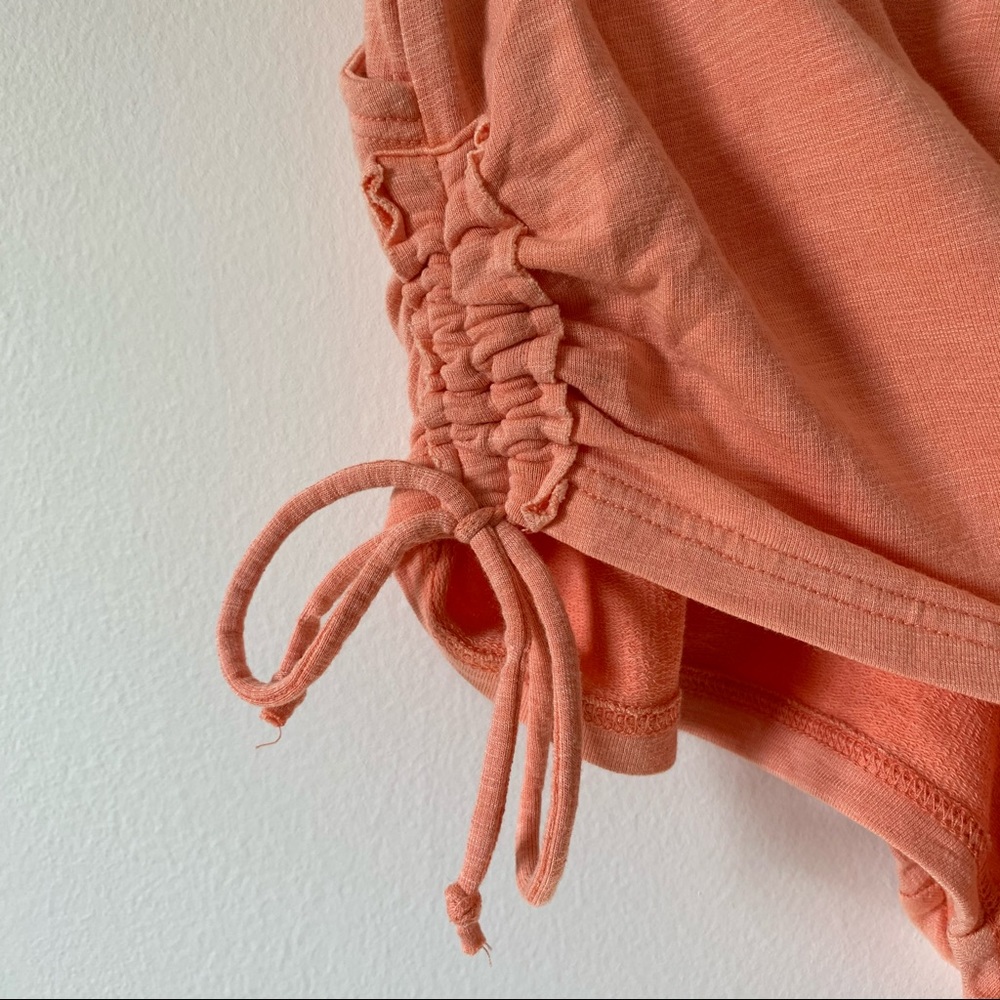 Free People Movement Size L Shorts Orange Side Tie - Picture 8 of 9